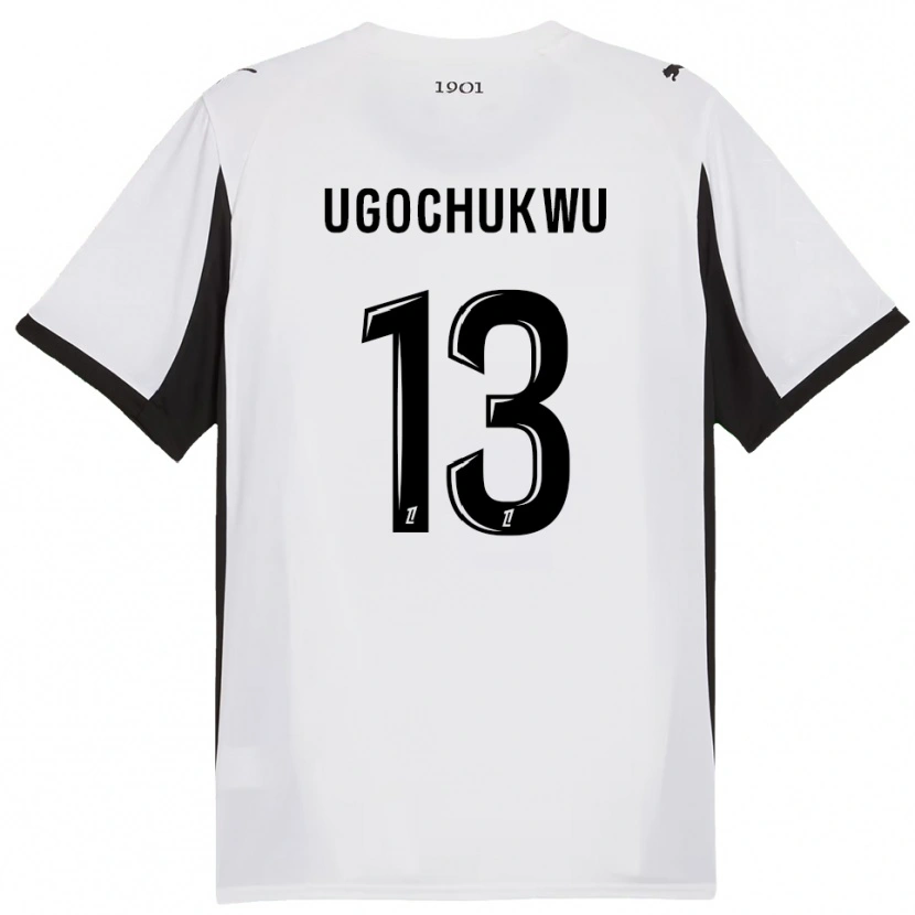 Danxen Kinderen Chibuike Ugochukwu #13 Wit Zwart Uitshirt Uittenue 2025/26 T-Shirt