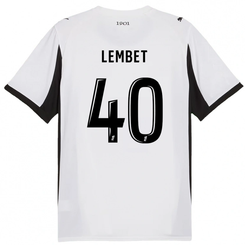 Danxen Kinderen Geoffrey Lembet #40 Wit Zwart Uitshirt Uittenue 2025/26 T-Shirt