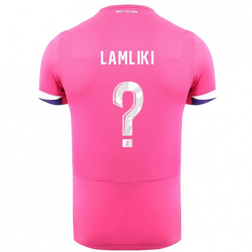 Danxen Kinderen Nassim Lamliki #0 Roze Wit Uitshirt Uittenue 2025/26 T-Shirt