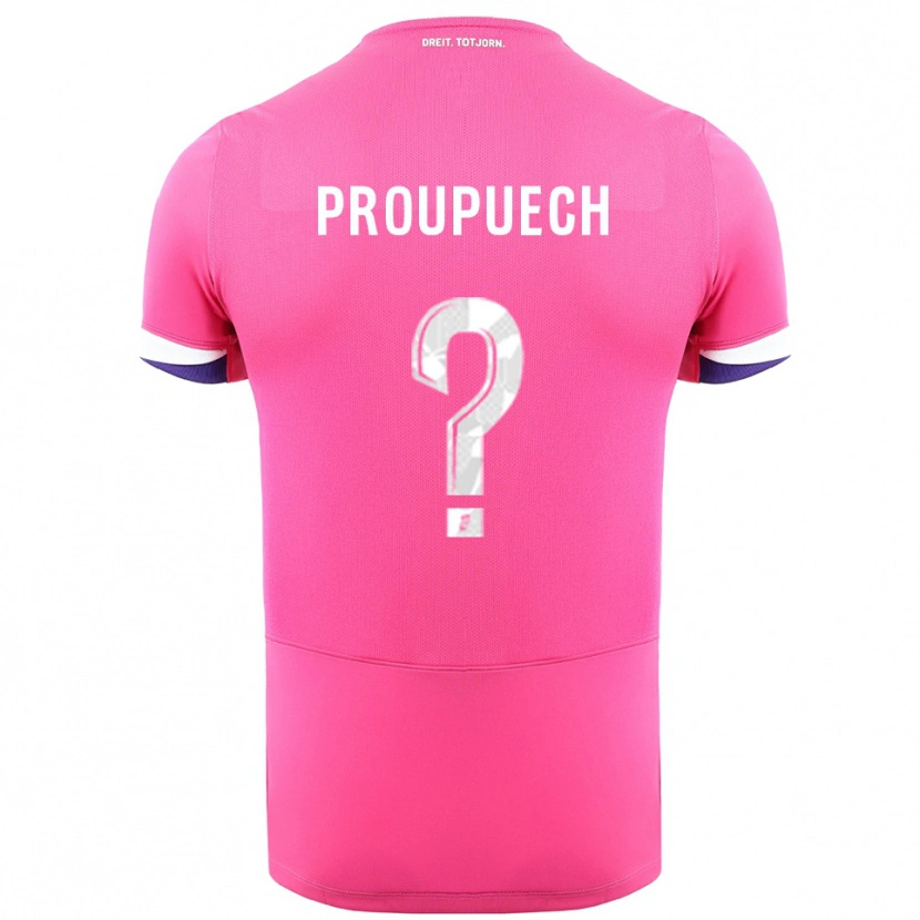Danxen Kinderen Lucas Proupuech #0 Roze Wit Uitshirt Uittenue 2025/26 T-Shirt