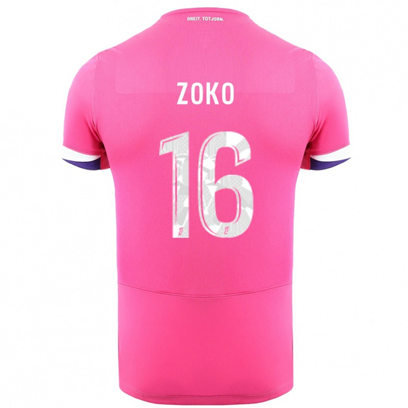 Danxen Kinderen Nathan Zoko #16 Roze Wit Uitshirt Uittenue 2025/26 T-Shirt