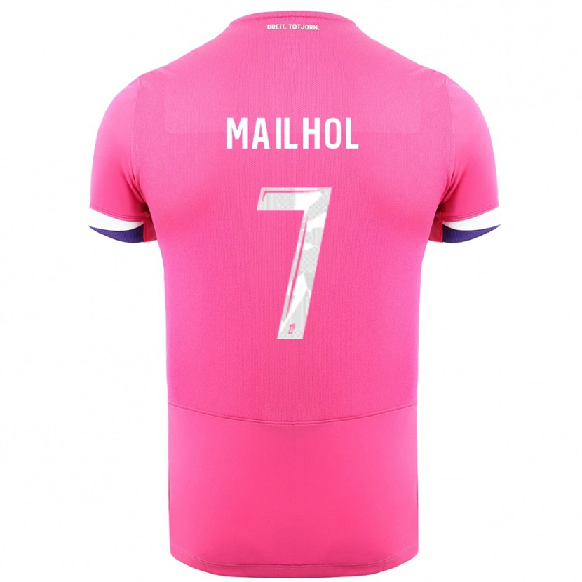Danxen Kinderen Luca Mailhol #7 Roze Wit Uitshirt Uittenue 2025/26 T-Shirt