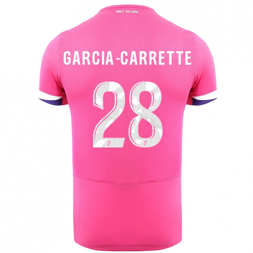 Danxen Kinderen Hortense Garcia-Carrette #28 Roze Wit Uitshirt Uittenue 2025/26 T-Shirt