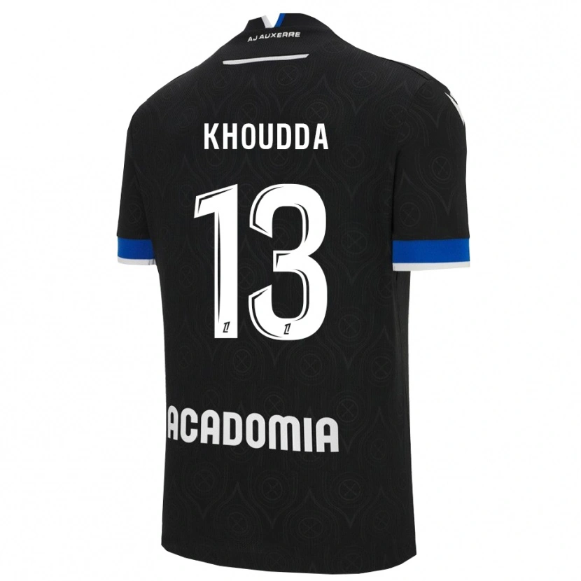 Danxen Kinderen Youssef Khoudda #13 Zwart Wit Uitshirt Uittenue 2025/26 T-Shirt