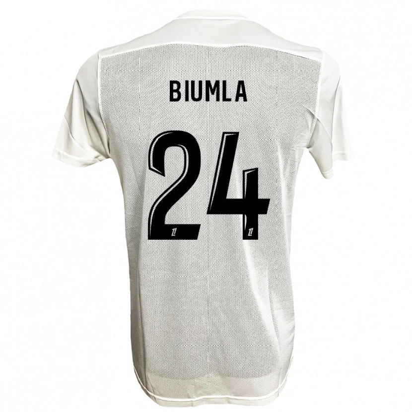 Danxen Kinderen Emmanuel Biumla #24 Zwart Wit Uitshirt Uittenue 2025/26 T-Shirt