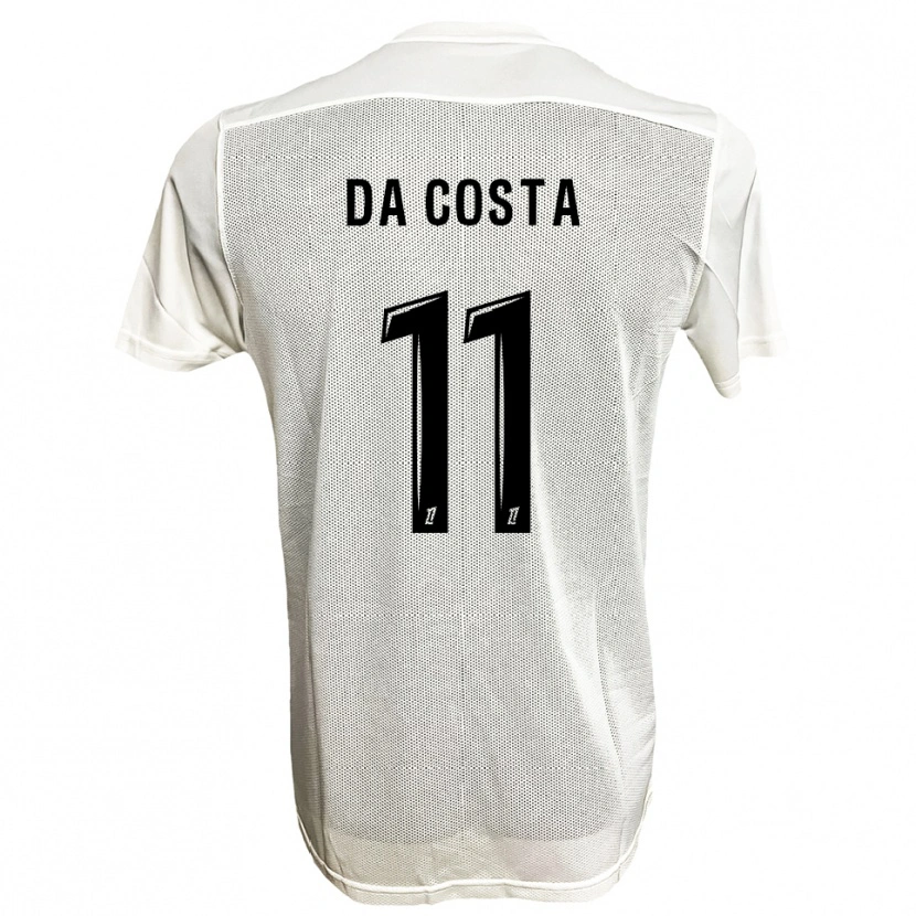 Danxen Kinderen Rúben Macedo Da Costa #11 Zwart Wit Uitshirt Uittenue 2025/26 T-Shirt