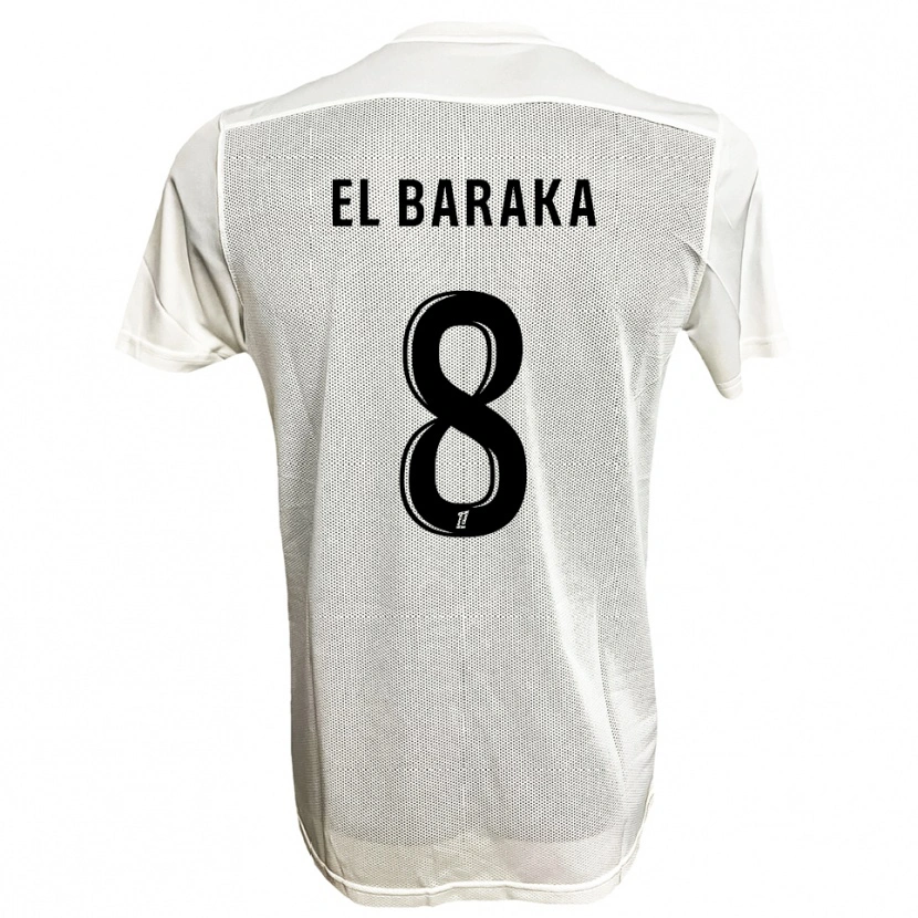 Danxen Kinderen Jibril El Baraka #8 Zwart Wit Uitshirt Uittenue 2025/26 T-Shirt