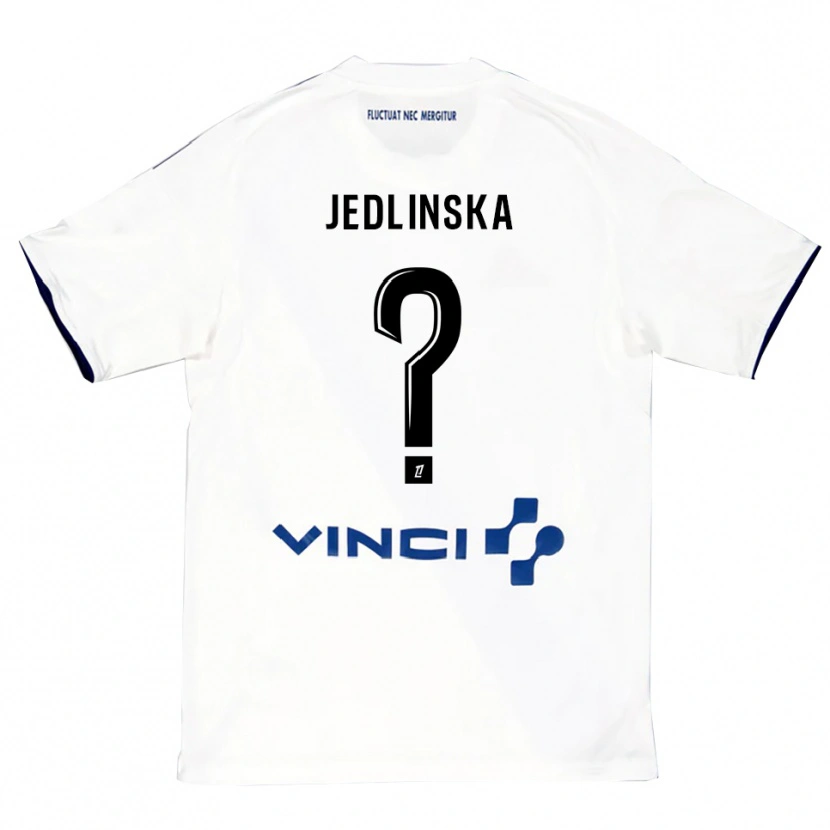 Danxen Kinderen Klaudia Jedlinska #0 Wit Blauw Uitshirt Uittenue 2025/26 T-Shirt