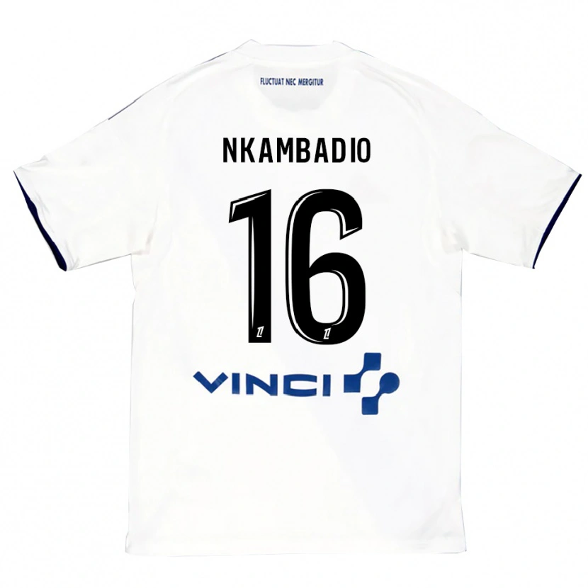Danxen Kinderen Obed Nkambadio #16 Wit Blauw Uitshirt Uittenue 2025/26 T-Shirt
