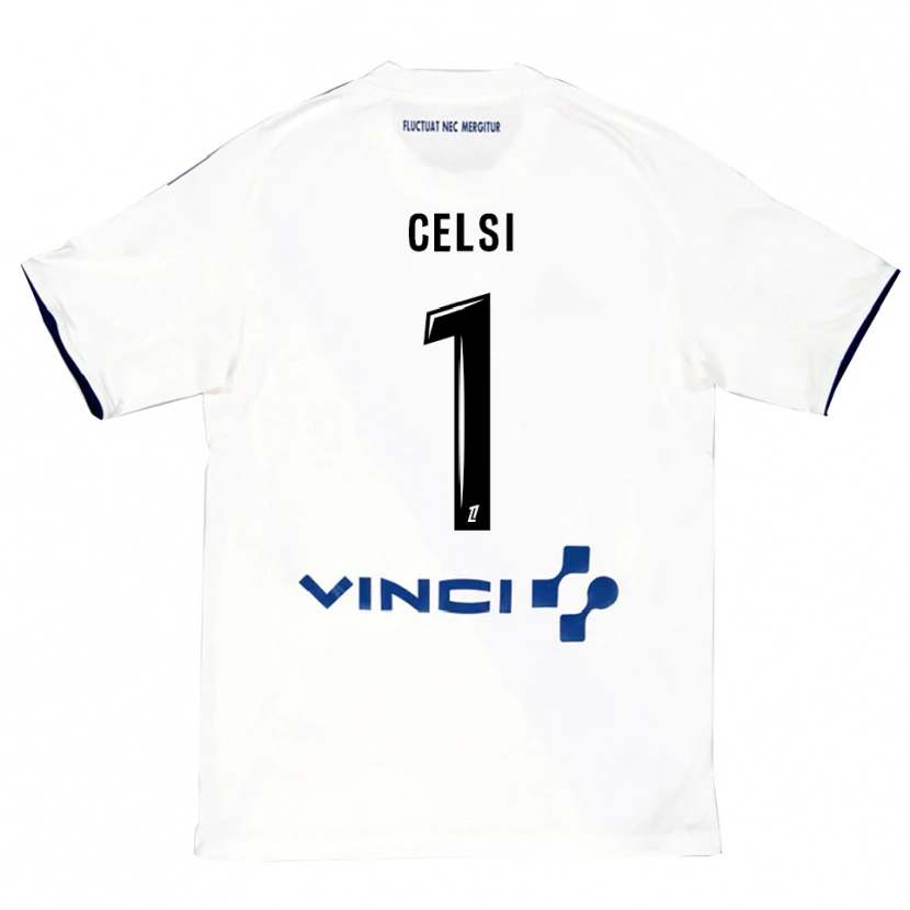Danxen Kinderen Rafael Celsi #1 Wit Blauw Uitshirt Uittenue 2025/26 T-Shirt