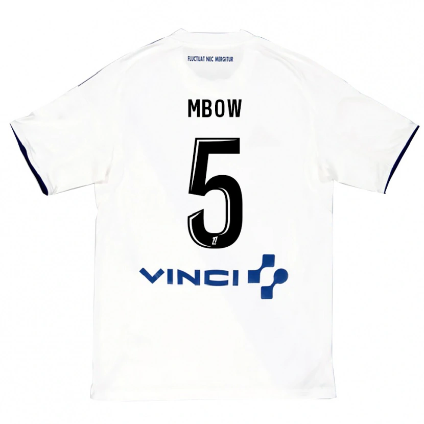 Danxen Kinderen Moustapha Mbow #5 Wit Blauw Uitshirt Uittenue 2025/26 T-Shirt