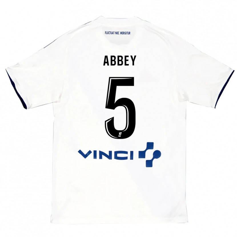 Danxen Kinderen Emmanuel Abbey #5 Wit Blauw Uitshirt Uittenue 2025/26 T-Shirt