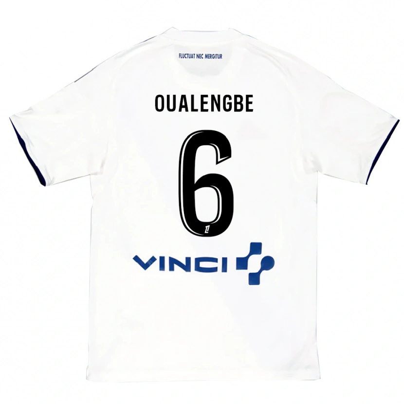 Danxen Kinderen Gabriel Oualengbe #6 Wit Blauw Uitshirt Uittenue 2025/26 T-Shirt