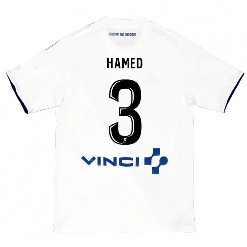 Danxen Kinderen Noah Hamed #3 Wit Blauw Uitshirt Uittenue 2025/26 T-Shirt