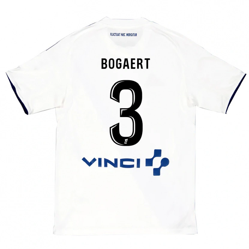 Danxen Kinderen Lou Bogaert #3 Wit Blauw Uitshirt Uittenue 2025/26 T-Shirt
