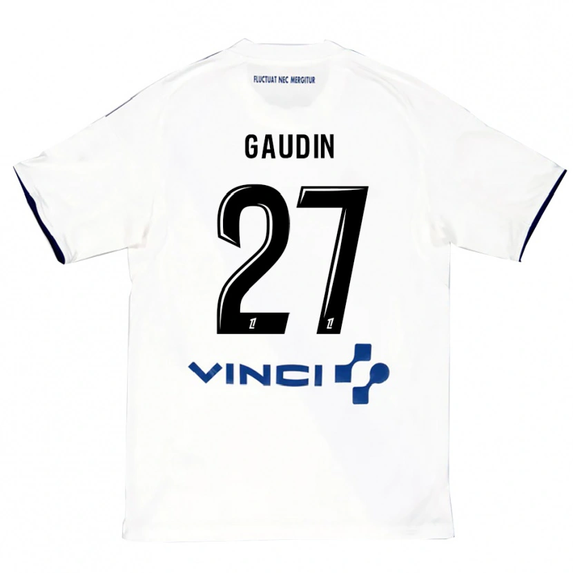 Danxen Kinderen Jules Gaudin #27 Wit Blauw Uitshirt Uittenue 2025/26 T-Shirt