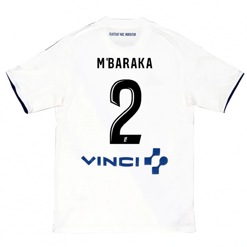 Danxen Kinderen Abdallah M'baraka #2 Wit Blauw Uitshirt Uittenue 2025/26 T-Shirt