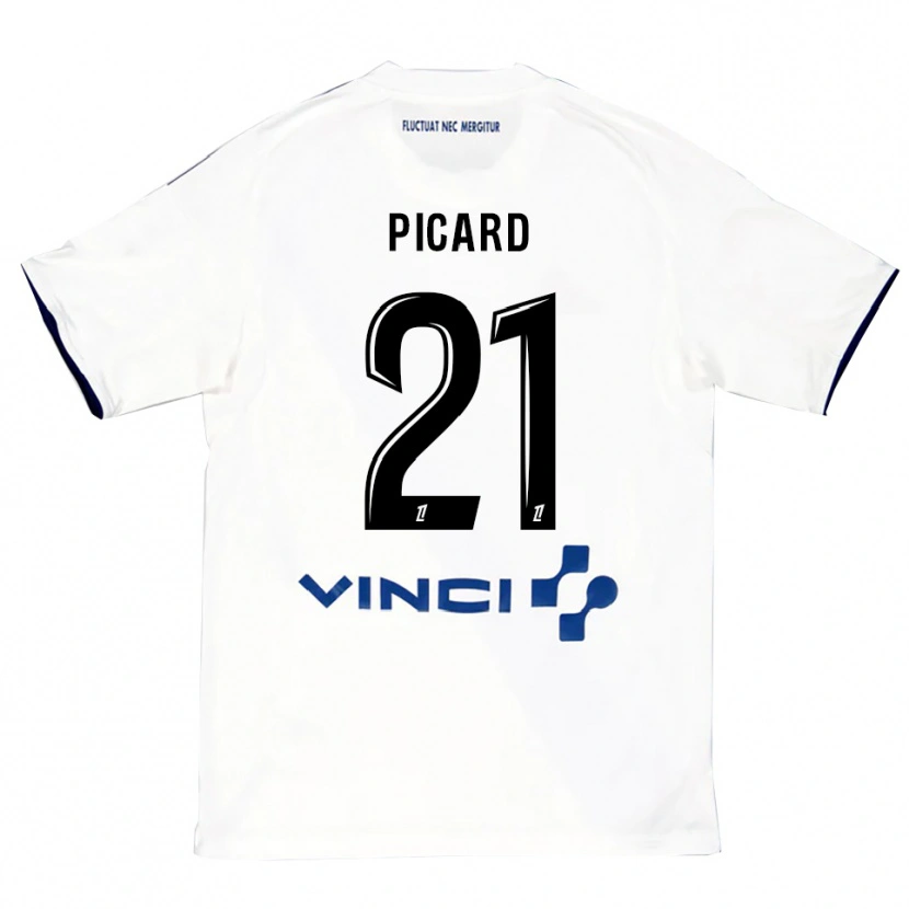 Danxen Kinderen Océane Picard #21 Wit Blauw Uitshirt Uittenue 2025/26 T-Shirt