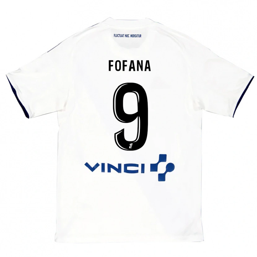 Danxen Kinderen Kyliann Fofana #9 Wit Blauw Uitshirt Uittenue 2025/26 T-Shirt