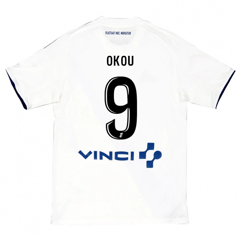 Danxen Kinderen Christ Okou #9 Wit Blauw Uitshirt Uittenue 2025/26 T-Shirt