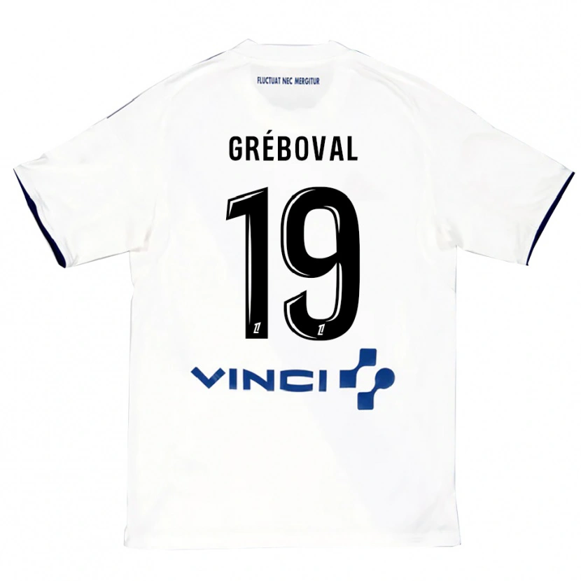 Danxen Kinderen Théa Gréboval #19 Wit Blauw Uitshirt Uittenue 2025/26 T-Shirt