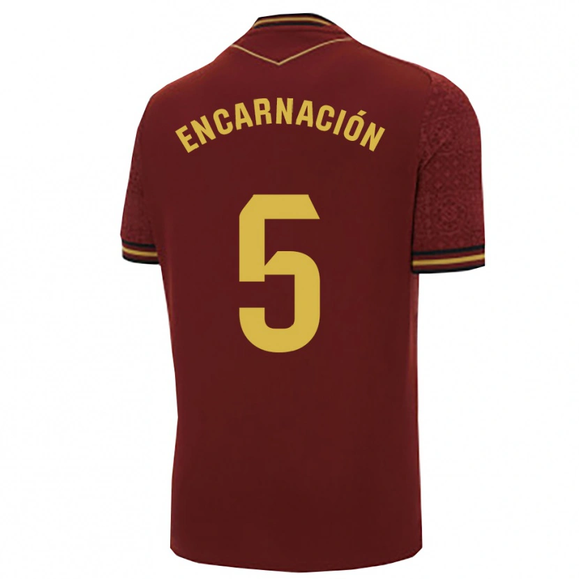 Danxen Kinderen Encarnación Picardo Amaya #5 Bordeaux Goud Uitshirt Uittenue 2025/26 T-Shirt