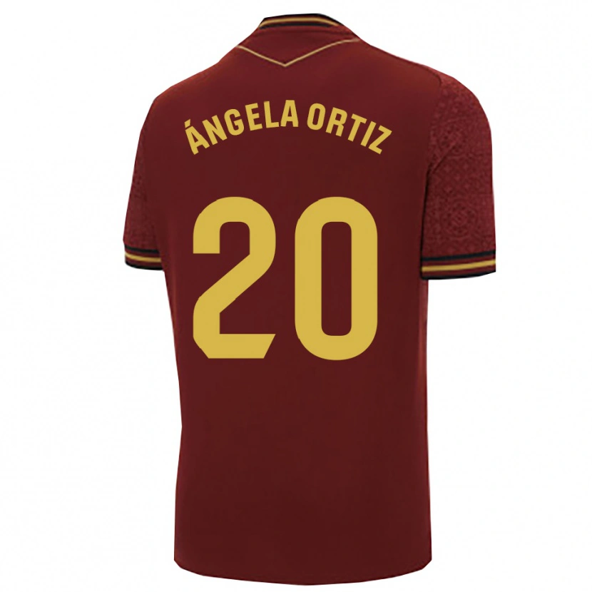 Danxen Kinderen Ángela Gema Ortiz Muriel #20 Bordeaux Goud Uitshirt Uittenue 2025/26 T-Shirt