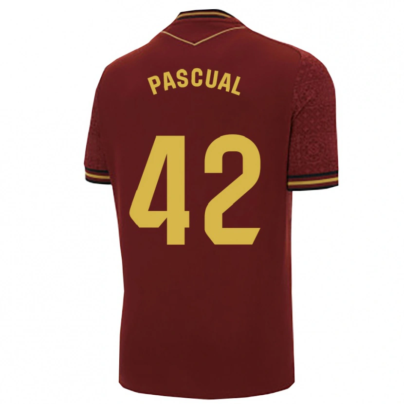 Danxen Kinderen García Pascual #42 Bordeaux Goud Uitshirt Uittenue 2025/26 T-Shirt