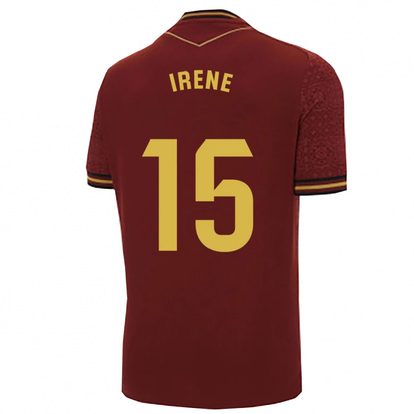 Danxen Kinderen Irene Laseca Perez #15 Bordeaux Goud Uitshirt Uittenue 2025/26 T-Shirt