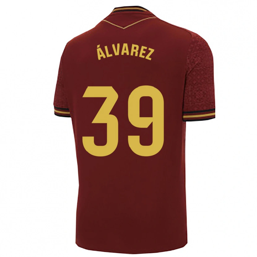 Danxen Kinderen Ismael Álvarez #39 Bordeaux Goud Uitshirt Uittenue 2025/26 T-Shirt