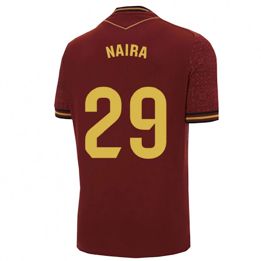 Danxen Kinderen Naira Aguilar Acedo #29 Bordeaux Goud Uitshirt Uittenue 2025/26 T-Shirt