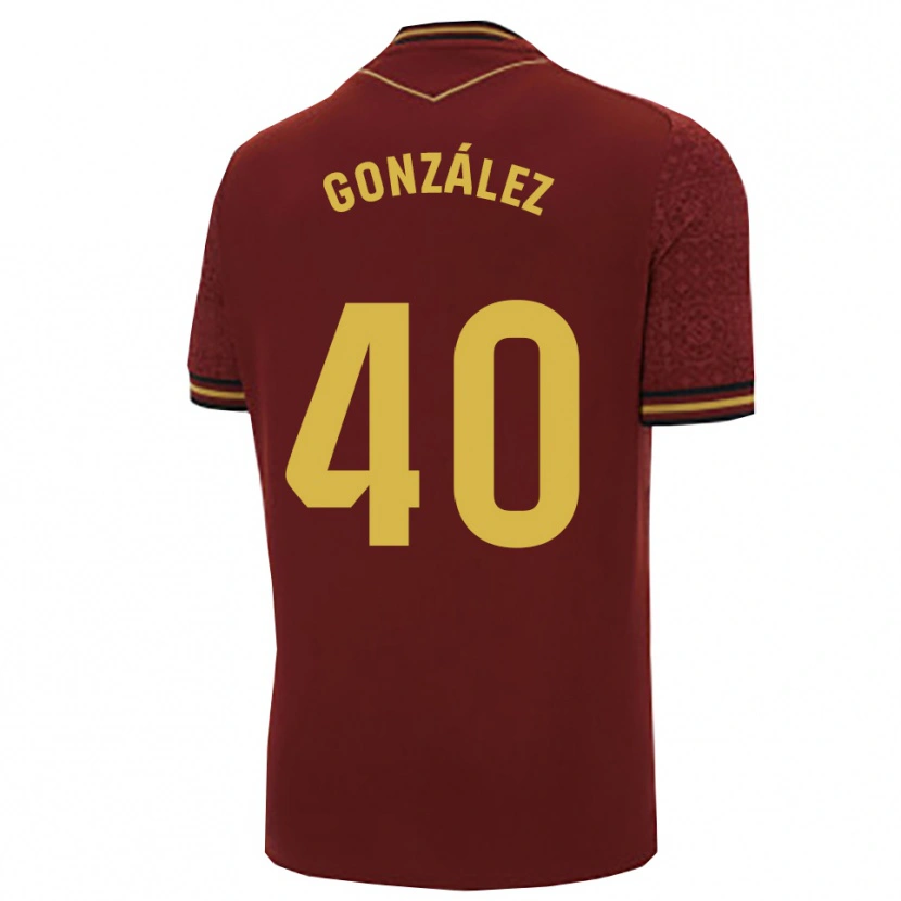 Danxen Kinderen José González #40 Bordeaux Goud Uitshirt Uittenue 2025/26 T-Shirt