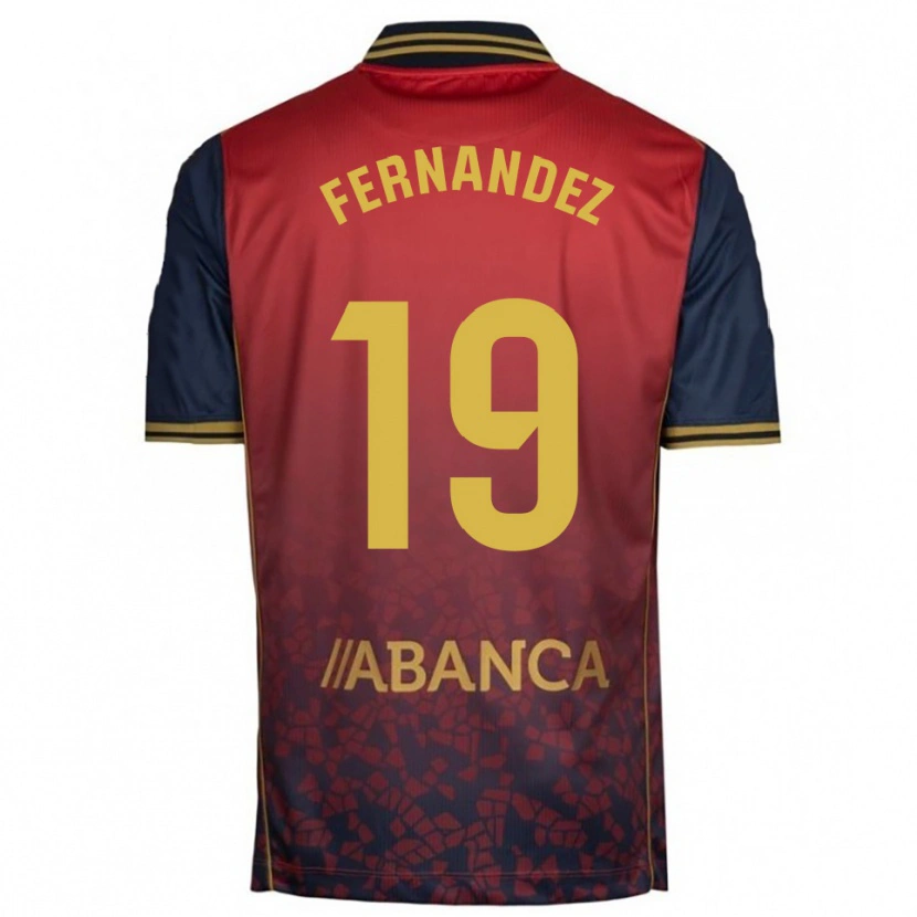 Danxen Kinderen Quique Fernández #19 Rood Marineblauw Uitshirt Uittenue 2025/26 T-Shirt