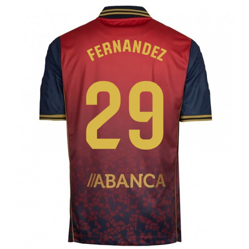 Danxen Kinderen Samu Fernández #29 Rood Marineblauw Uitshirt Uittenue 2025/26 T-Shirt