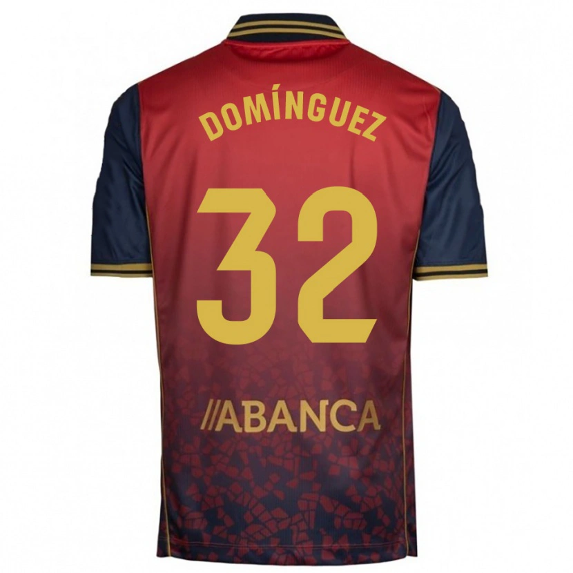 Danxen Kinderen David Domínguez #32 Rood Marineblauw Uitshirt Uittenue 2025/26 T-Shirt