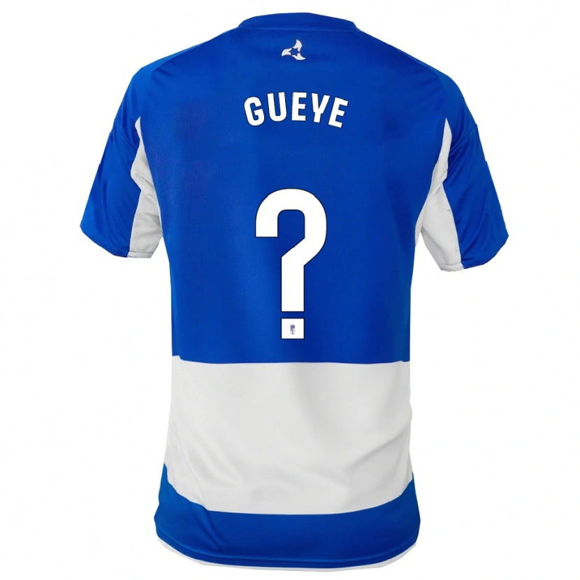 Danxen Kinderen David Gueye #0 Blauw Wit Uitshirt Uittenue 2025/26 T-Shirt