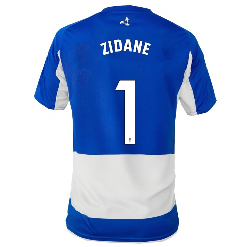 Danxen Kinderen Luca Zidane #1 Blauw Wit Uitshirt Uittenue 2025/26 T-Shirt