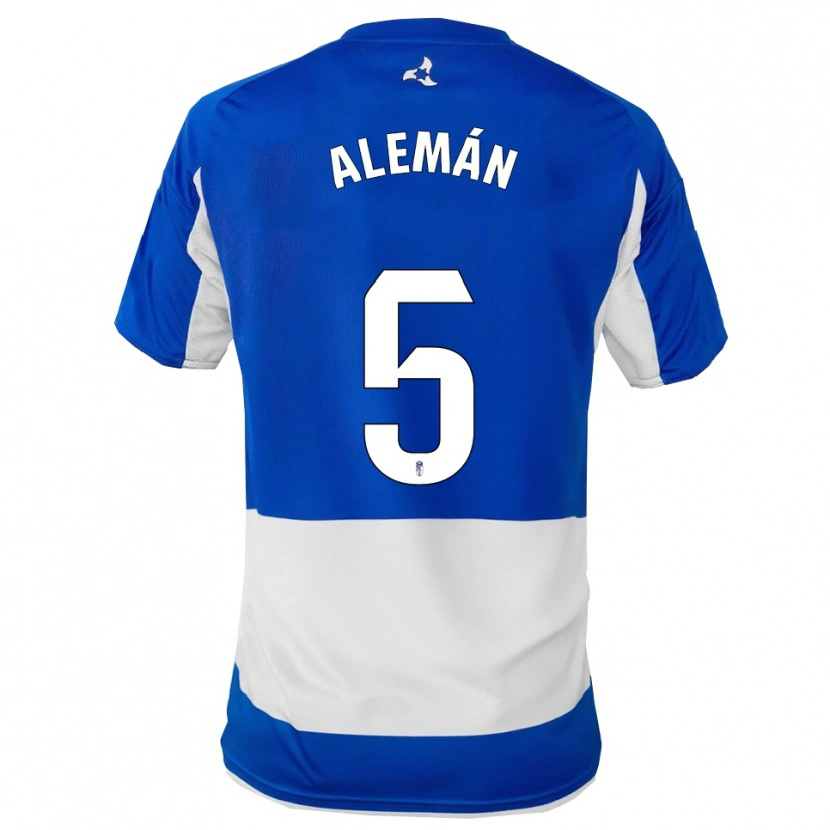Danxen Kinderen Carlos Alemán #5 Blauw Wit Uitshirt Uittenue 2025/26 T-Shirt