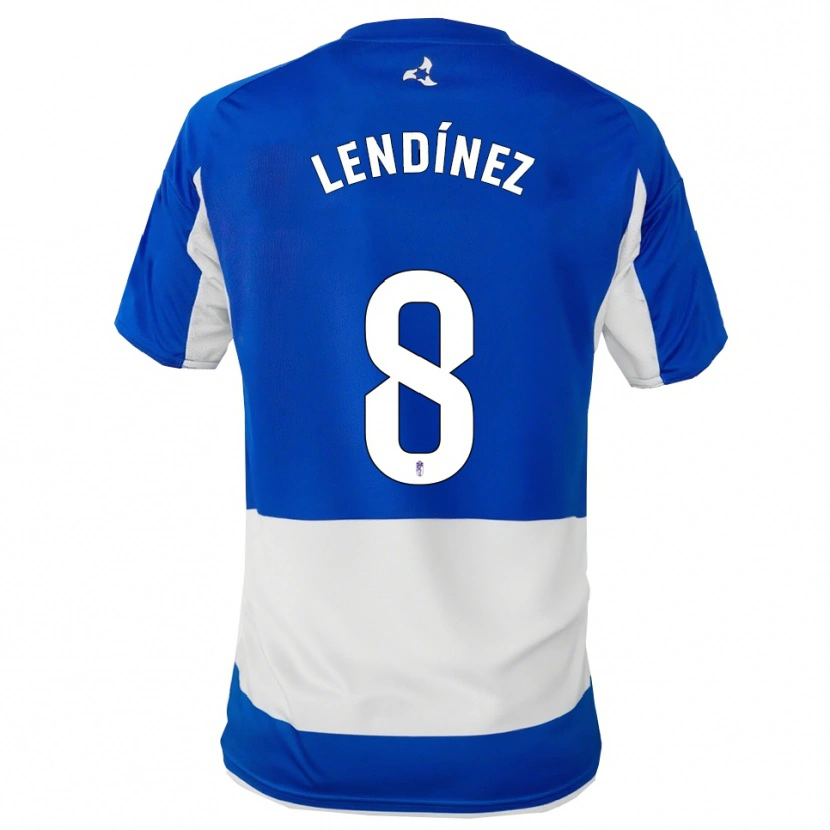 Danxen Kinderen Juanma Lendínez #8 Blauw Wit Uitshirt Uittenue 2025/26 T-Shirt