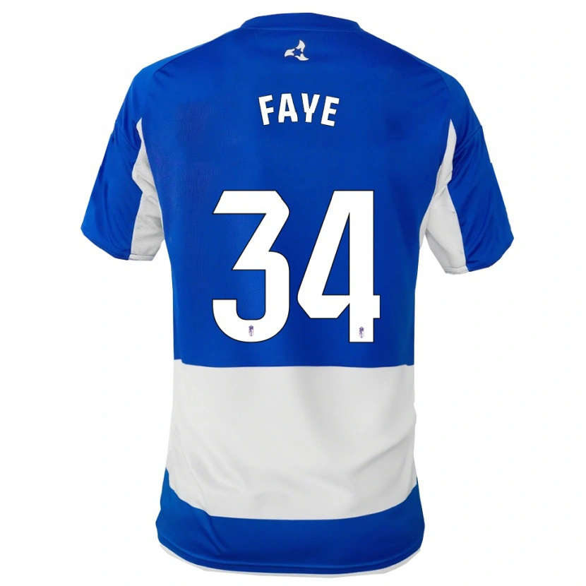 Danxen Kinderen Souleymane Faye #34 Blauw Wit Uitshirt Uittenue 2025/26 T-Shirt