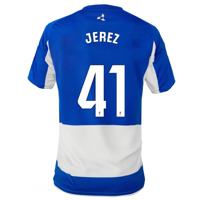 Danxen Kinderen Adrián Jerez #41 Blauw Wit Uitshirt Uittenue 2025/26 T-Shirt