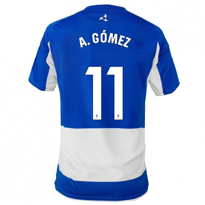Danxen Kinderen Andrea Gómez Oliver #11 Blauw Wit Uitshirt Uittenue 2025/26 T-Shirt