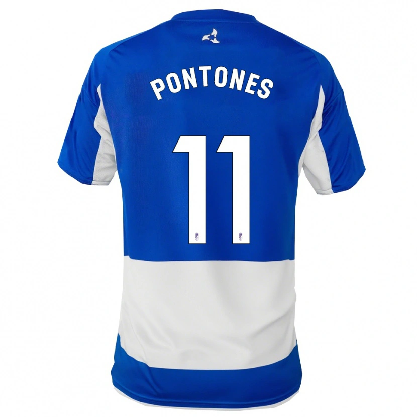 Danxen Kinderen Juan Carlos Pontones #11 Blauw Wit Uitshirt Uittenue 2025/26 T-Shirt
