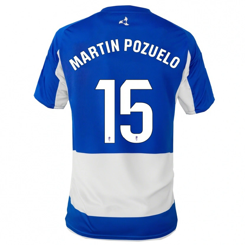 Danxen Kinderen Esther Martin-Pozuelo #15 Blauw Wit Uitshirt Uittenue 2025/26 T-Shirt