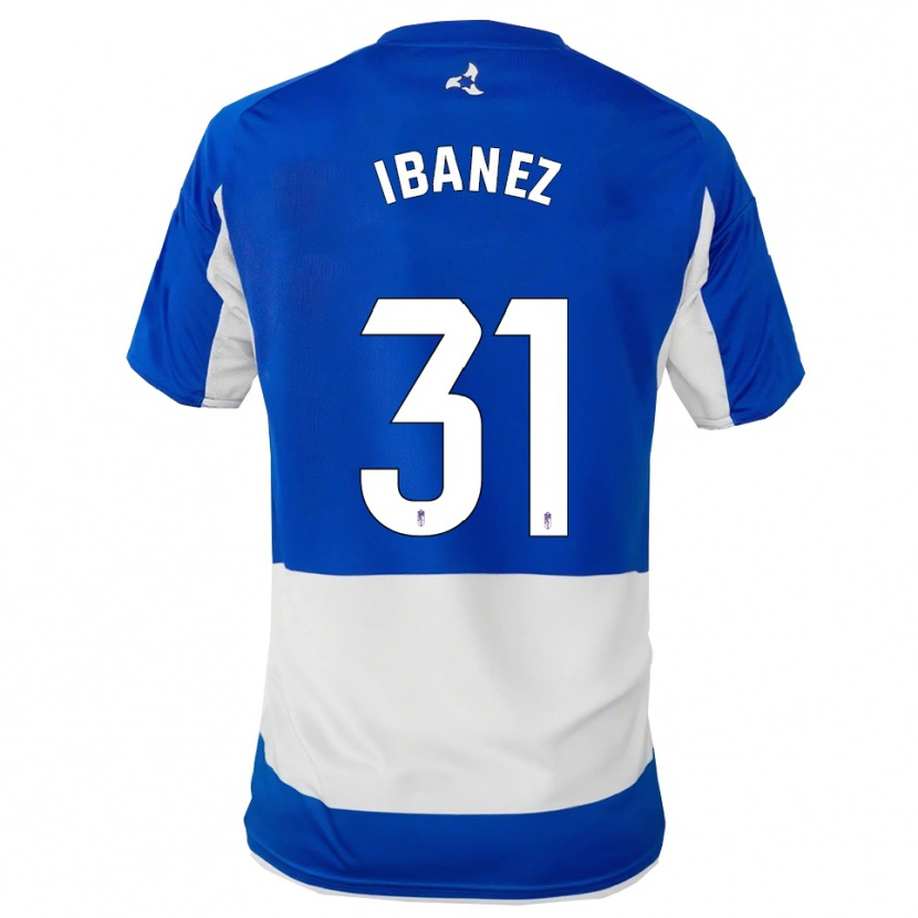 Danxen Kinderen Alba Ibáñez #31 Blauw Wit Uitshirt Uittenue 2025/26 T-Shirt
