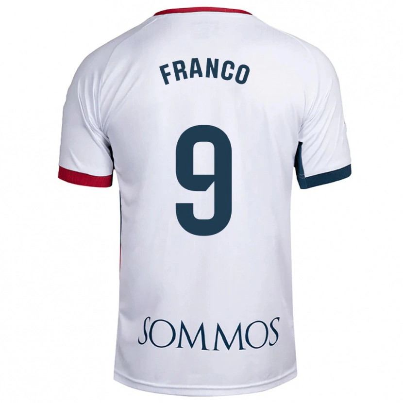 Danxen Kinderen Santi Franco #9 Wit Rood Uitshirt Uittenue 2025/26 T-Shirt