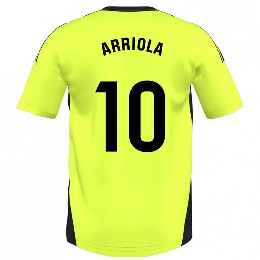 Danxen Kinderen Marcos Arriola #10 Fluorescerend Geel Uitshirt Uittenue 2025/26 T-Shirt