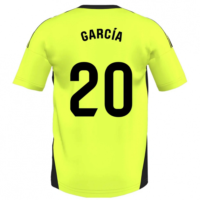 Danxen Kinderen Alberto García #20 Fluorescerend Geel Uitshirt Uittenue 2025/26 T-Shirt