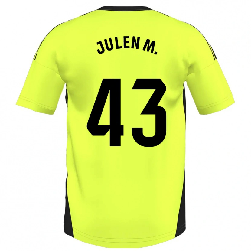 Danxen Kinderen Julen Martínez #43 Fluorescerend Geel Uitshirt Uittenue 2025/26 T-Shirt