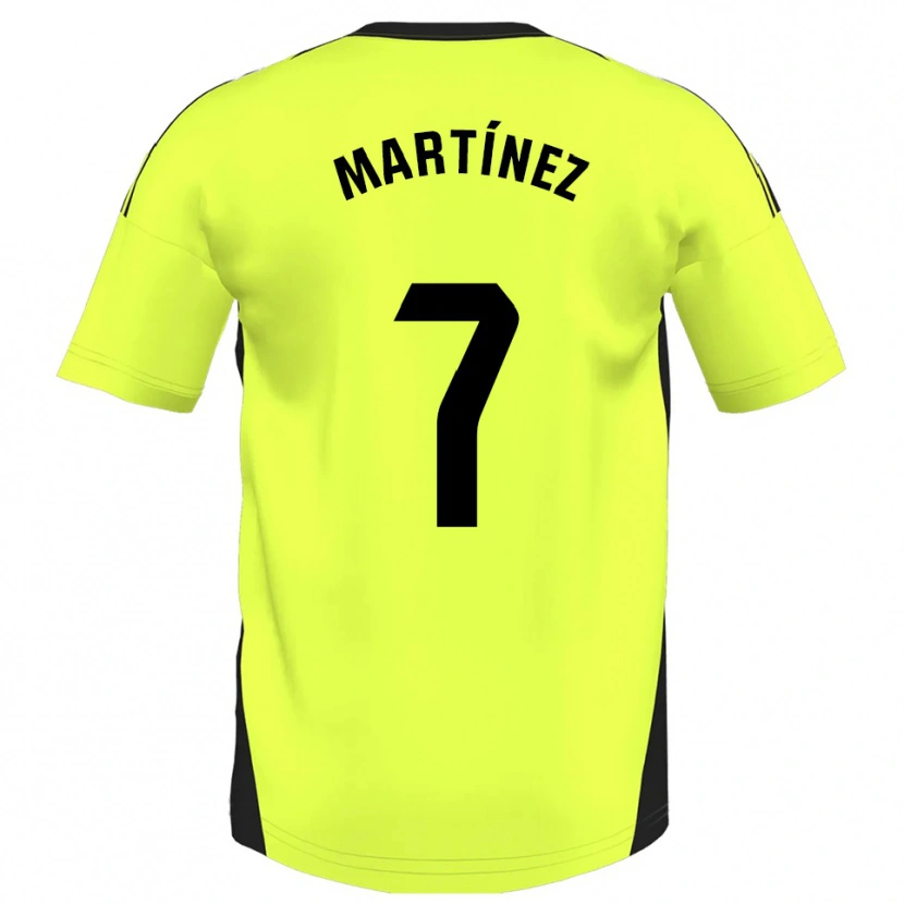 Danxen Kinderen Markel Martínez #7 Fluorescerend Geel Uitshirt Uittenue 2025/26 T-Shirt